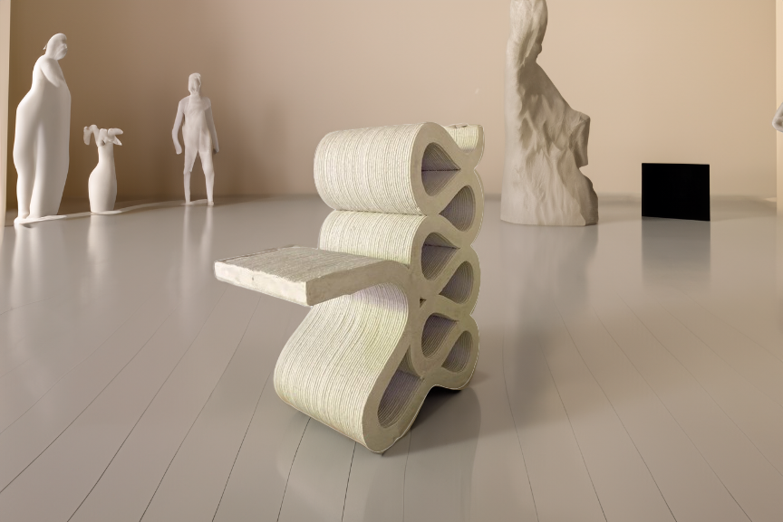 the ribbon:  a 3d-printed concrete parametric art piece